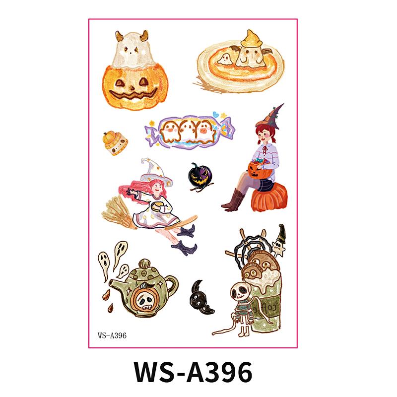 Halloween Candle Tattoo Stickers Halloween Party Candle Surface Decoration Cartoon Stickers DIY Cute 1PC