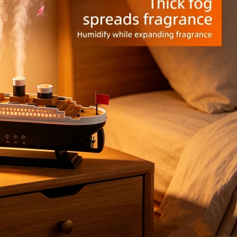 Xiaomi Cruise Ship Aroma Diffuser, Ultrasonic Cold Mist Humidifier with Remote Control, Whisper-Silent Operation, Stylish Home Decorati