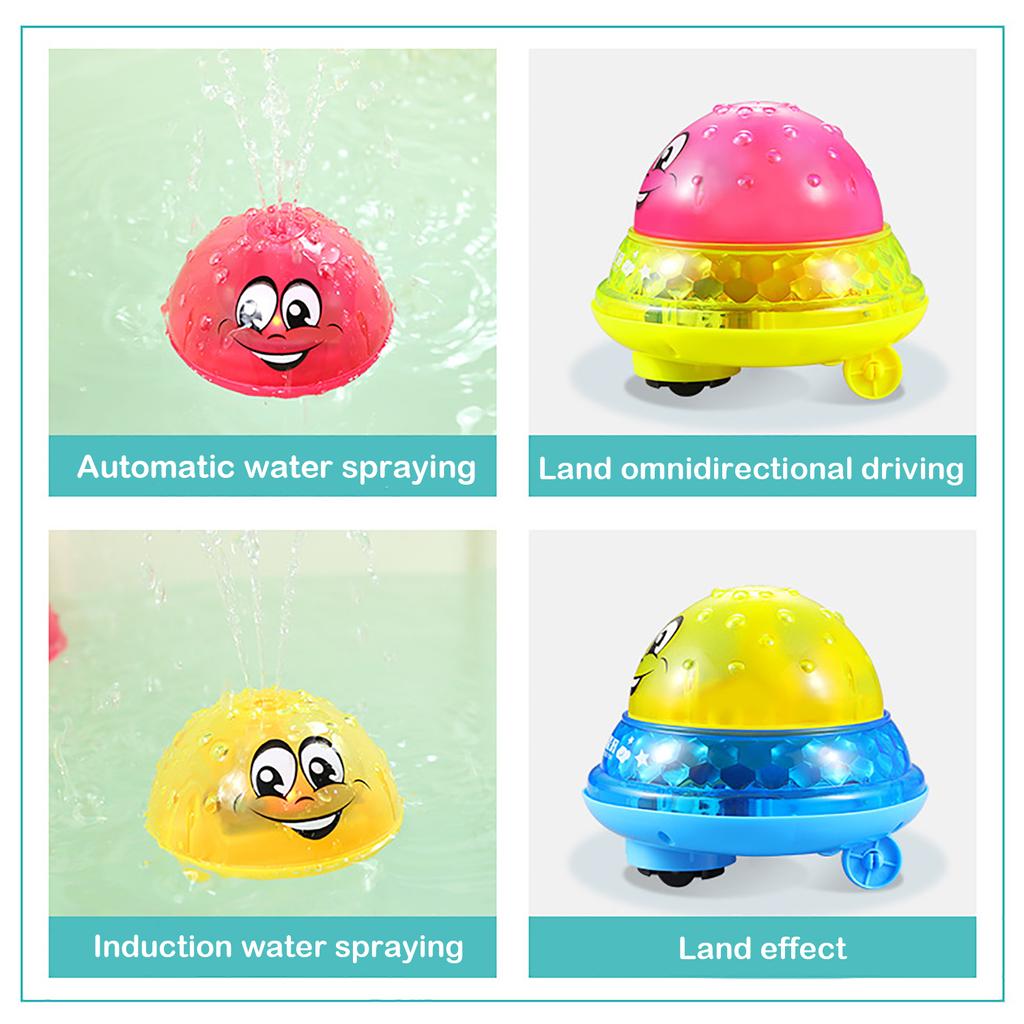 Children's Electric Amphibious Induction Water Spray Ball Toy, Water Play Light Music Battery Comes with It