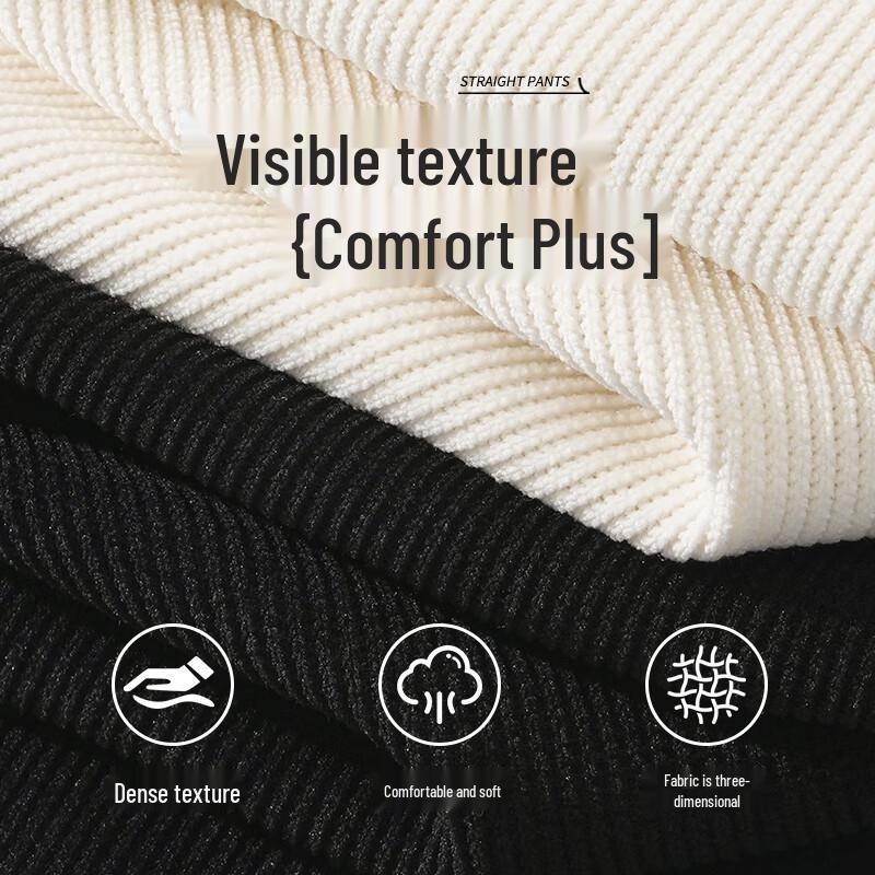 JEANSWEST Chenille High-Waist Wide-Leg Pants for Women