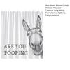 Funny Donkey Shower Curtain Waterproof Bathroom Curtain Are You Pooping Donkey Curtain Shower Drape Liner with Hooks for Farmhouse Dorm Bathtub