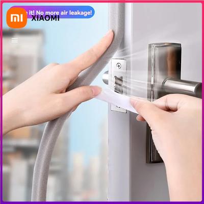 1.5/3cm Width PU Sponge Foam Seal Strip 4M Adhesive Anti Collision Soundproof Tape for Doors Windows Weather Stripping