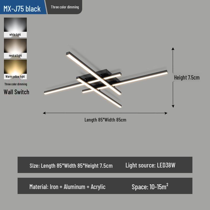 Modern Minimalist LED Ceiling Light for Living Room, Bedroom, and Study