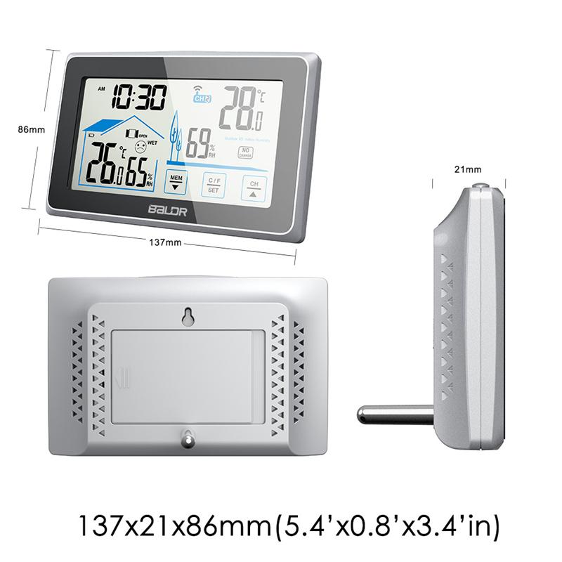 In/Outdoor Electronic Hygrograph Smart Weather Station Intelligent Touch Screen with Wireless Remote Sensor Thermometer Station