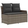 4 Piece Grey and Dark Grey PE Rattan Furniture Set with Cushions