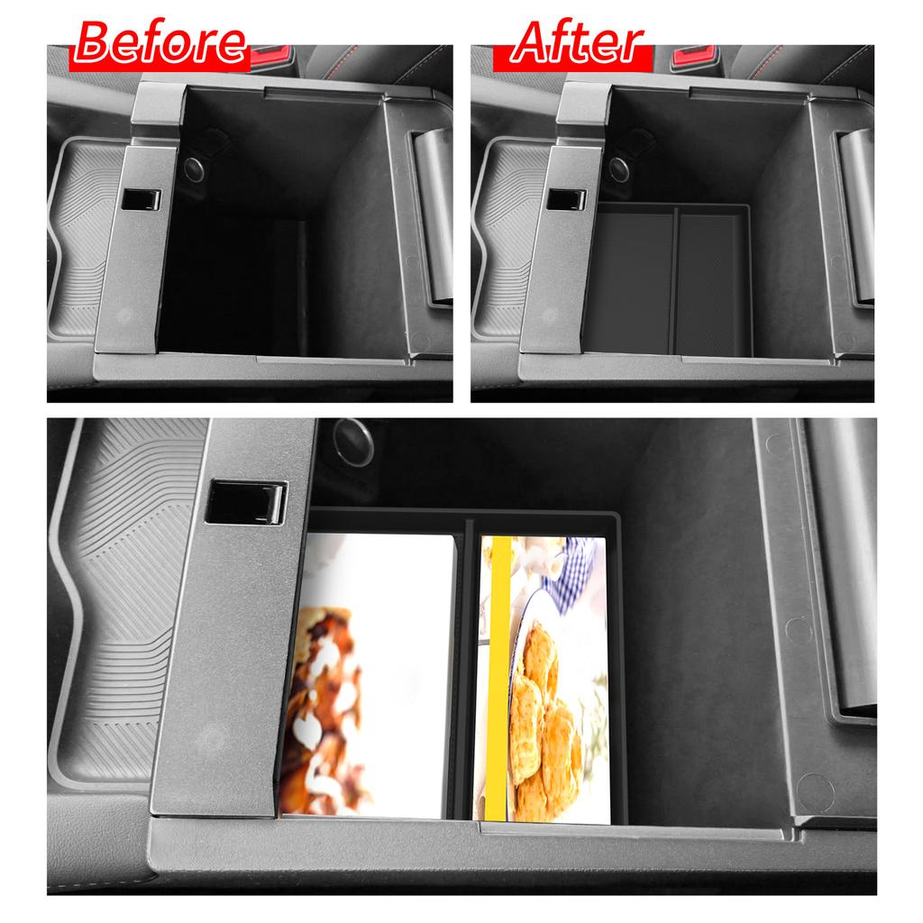 Smabee Left Drive for Ford Explorer 2026 TPE Center Console Armrest Bottom Storage Tray Insert Car Interior Accessories Black