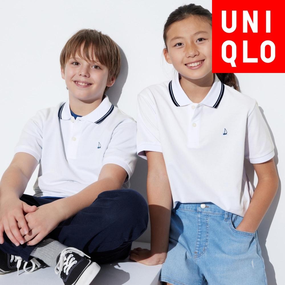 

UNIQLO ДЕТСКАЯ ФУТБОЛКА-ПОЛО СУХОГО ПИКЕ С КОРОТКИМ РУКАВОМ и вышивкой