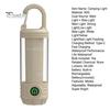 LED-Campinglicht mit Haken, 4 Modi, einstellbar, wasserdicht, Typ C, wiederaufladbar, tragbar, für Outdoor-Wanderzelt, Hängelampe, Notfall-Laterne, Taschenlampe