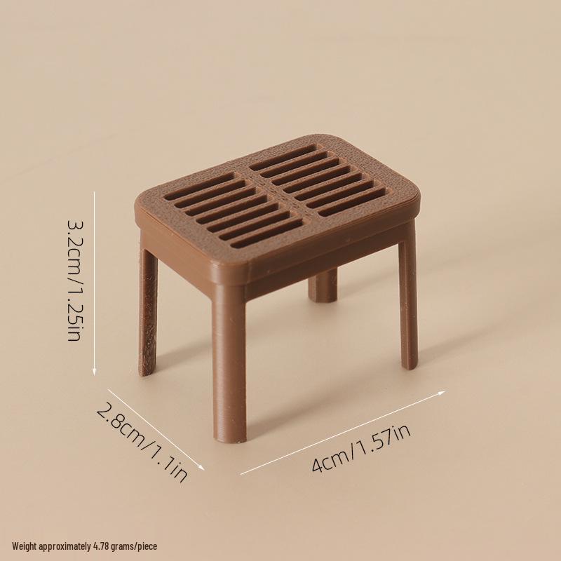 Miniature Dollhouse Furniture: Mini Chair & Small Stool Model Props