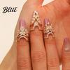 Luxury Nail Jewelry Ring 3D Butterfly Flower Wing Design Detachable