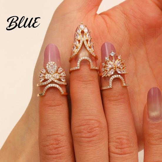 Luxury Nail Jewelry Ring 3D Butterfly Flower Wing Design Detachable