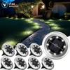 8 Pcs 8LED Solar Power Disk Light Outdoor Garden Solar Underground Light Deck Light Spotlight Buried Solar Led Lamp