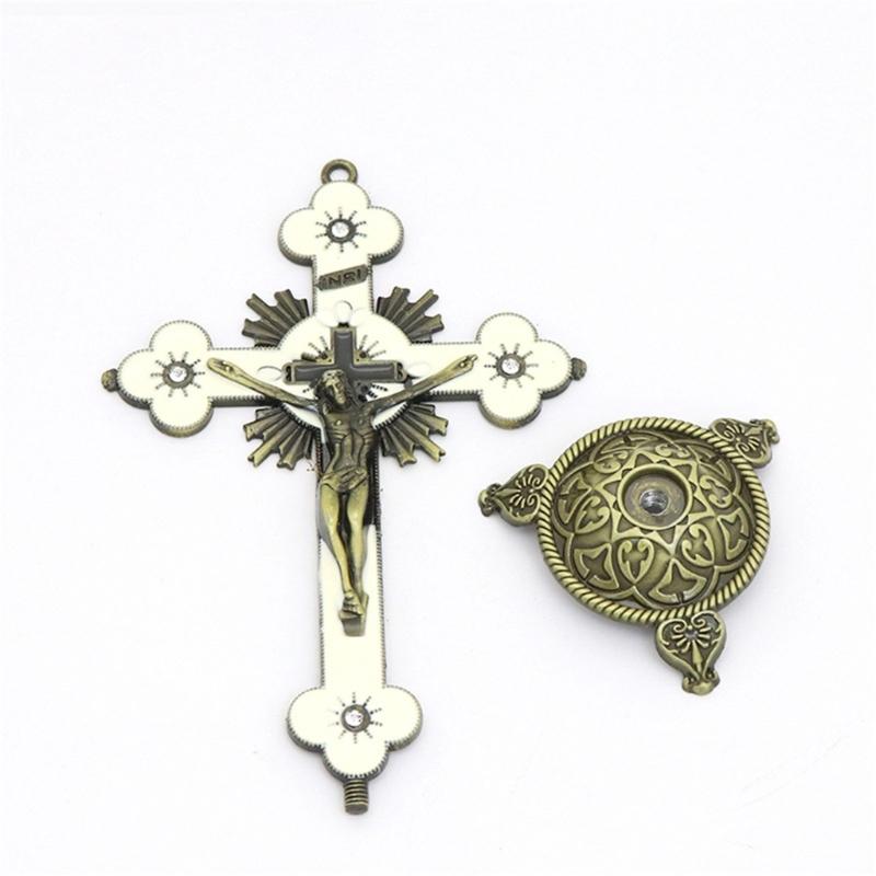 Metal Cross Ornaments Alloy Christian Catholic Art Statue Home And Office Desktop Decoration Small Cross Ornament