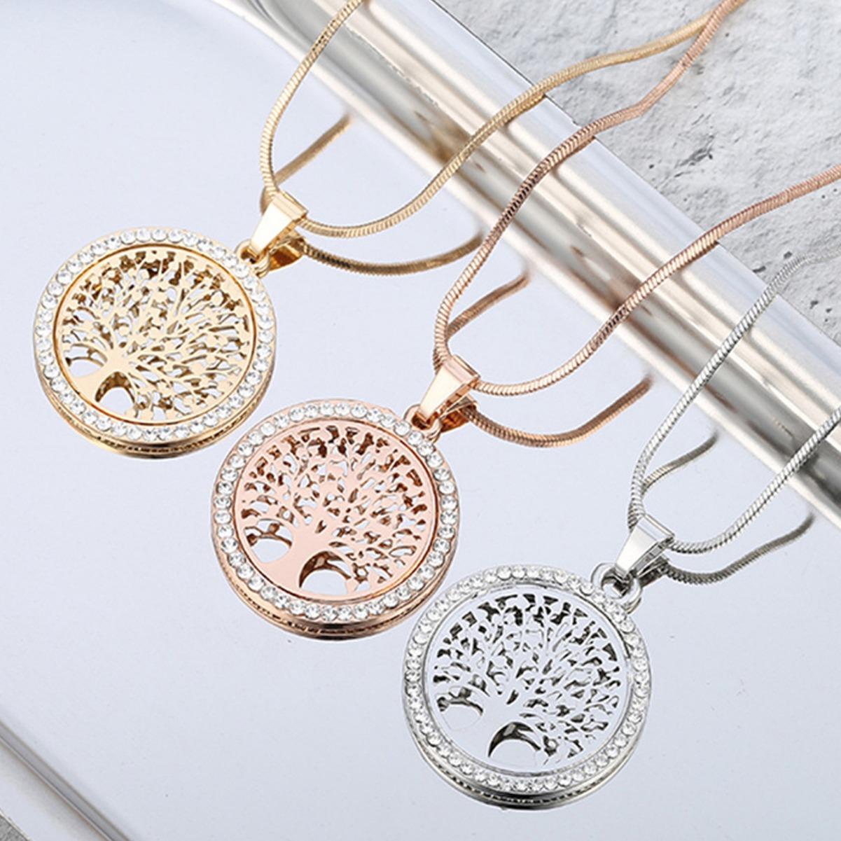 European and American hot-selling tree of life pendant necklace European and American jewelry, fashionable personality hollow peace tree necklace золотой