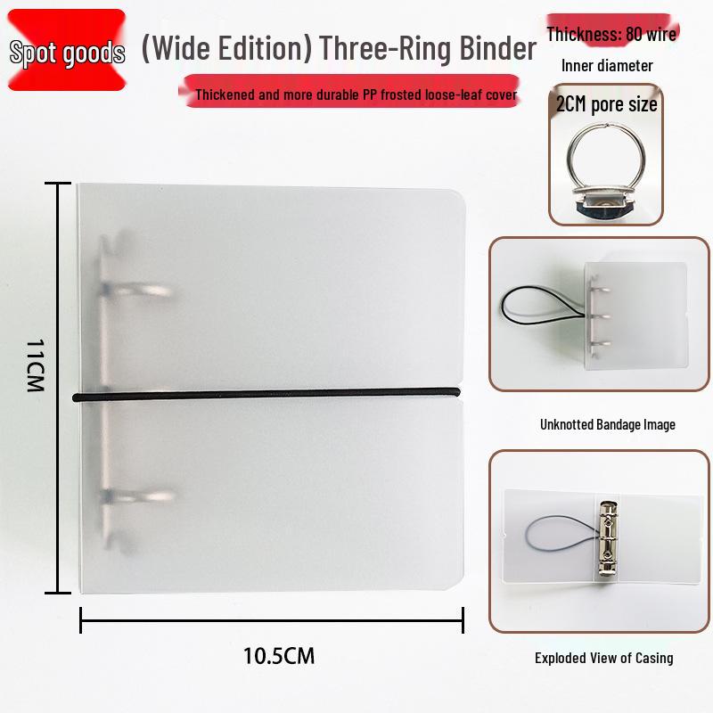 Thickened A8 Three-Ring Photo Album with Transparent Pages