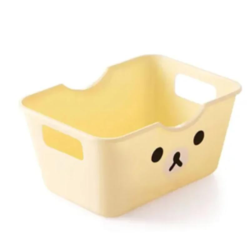 

Пластиковый ящик для хранения в форме мультяшного медведя, настольный мини-органайзер, коробка для различных закусок, общежития, дома, цвета хаки, белый, желтый, на выбор белый