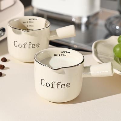 GIANXI 90ML Keramický šálek na kávu s uchem Domácí malý odměrný šálek Hrnek na mléko, kávu, čaj Espresso šálky Kávové nádobí Čajové nádobí