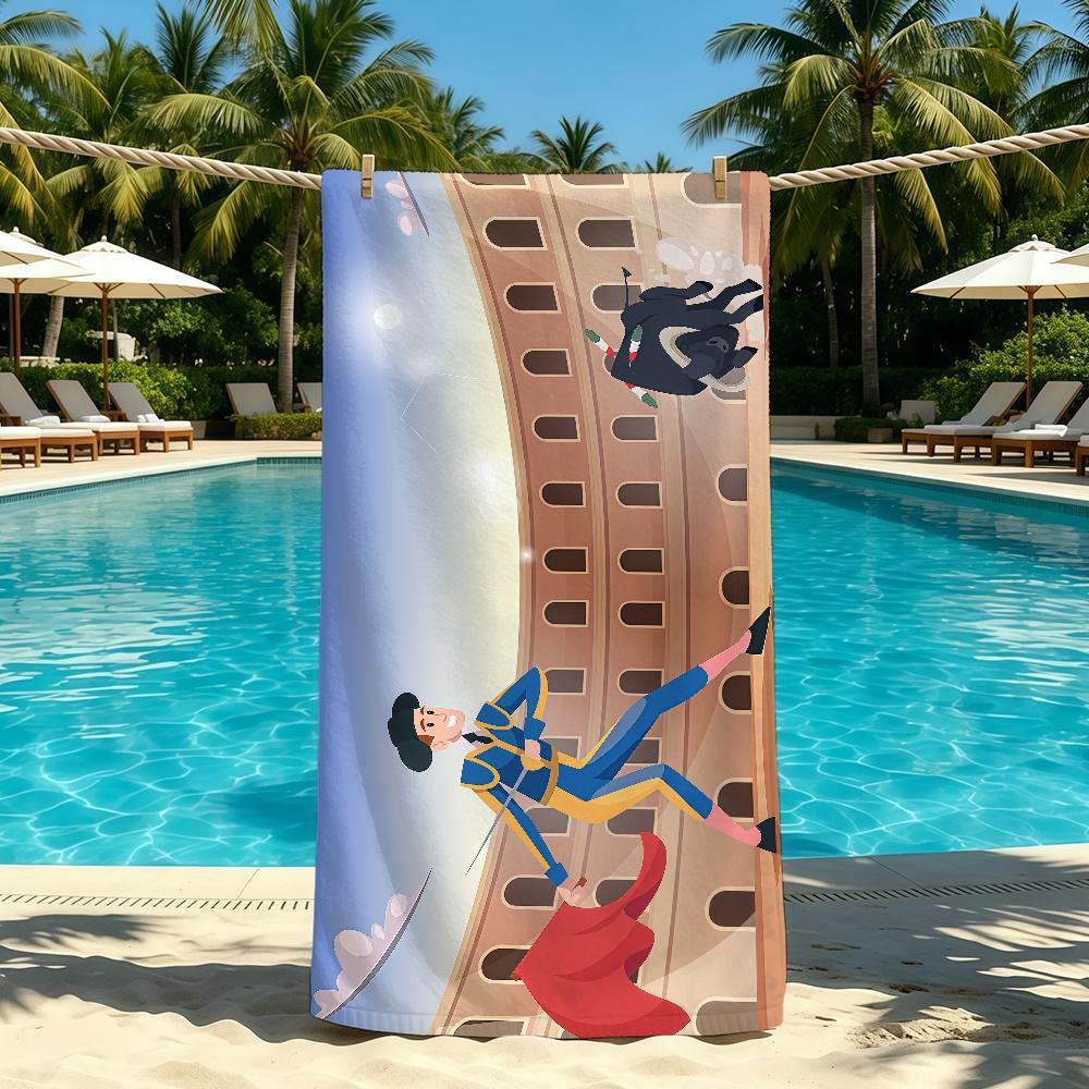 Bullfighting Spanish Towel For Outdoor Camping Beach Towel Super Absorbent Quick-Drying Summer Towel