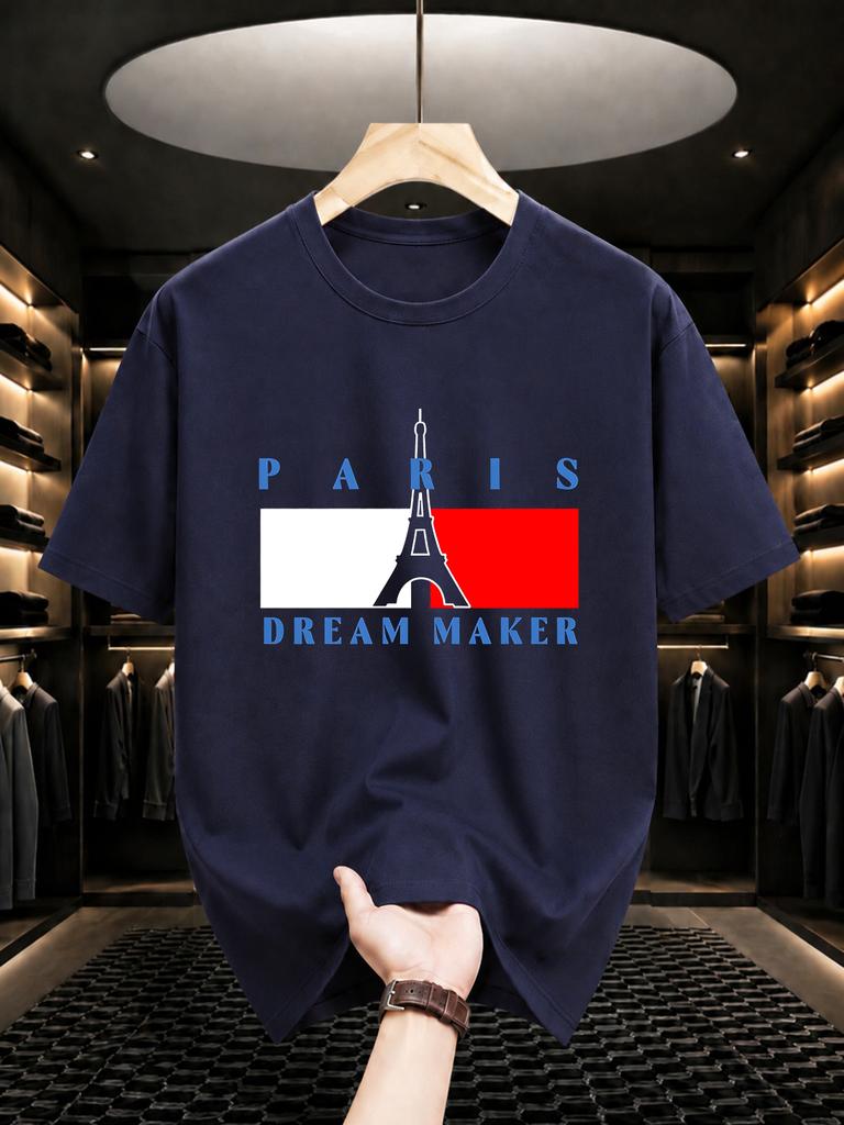 2026 New Pure Cotton Tshirt Casual Crew Neck Short Sleeve French Street Style Top