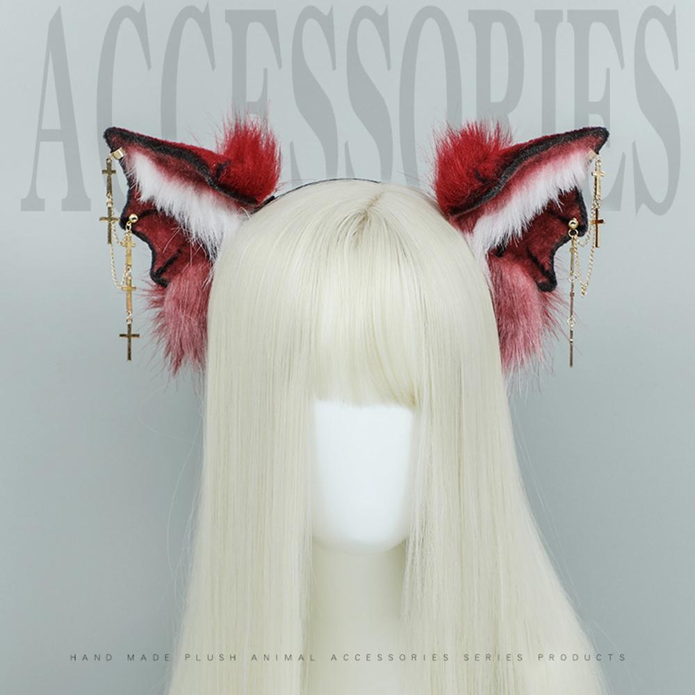 

Хэллоуин Косплей Плюшевая повязка на голову «Демон Летучая мышь» Женская милая пушистая лисья ушка Головной убор Фестивальная вечеринка Головной убор в стиле Лолиты Kawaii Повязка для волос