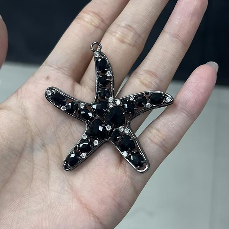 ZHUKOU 52x54mm pandantiv fashion Stea de mare din Cristal pentru femei Accesorii Handmade pentru Realizarea Colierelor Cercei model:VD417