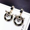 Luxury Brand Coloful Crystal Cute Bee Earrings For Women Geometric Statement Weave Long Drop Earrings Jewelry