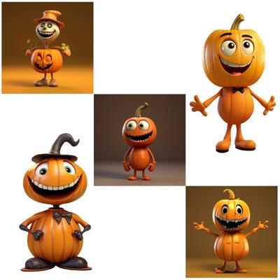 2024 New Halloween Pumpkin Figurines Decorations Ornaments Resin Pumpkin Figurine Home Table Decor Halloween Thanksgiving Party