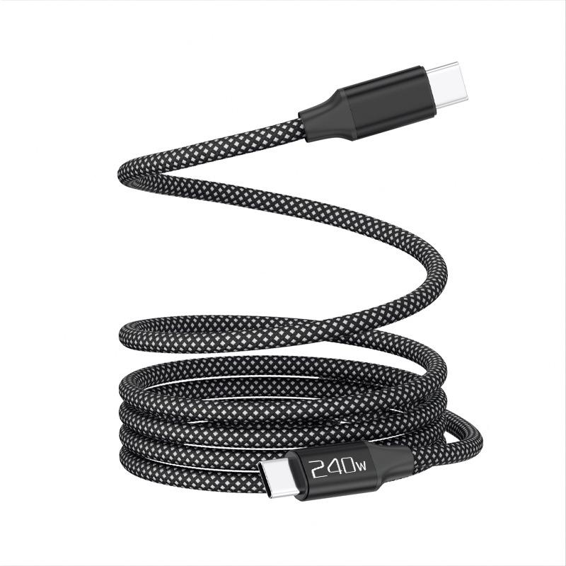 Dual-Color Braided Magnetic Cable for Apple & Huawei Type-C, 100W Charging, Aluminum Alloy