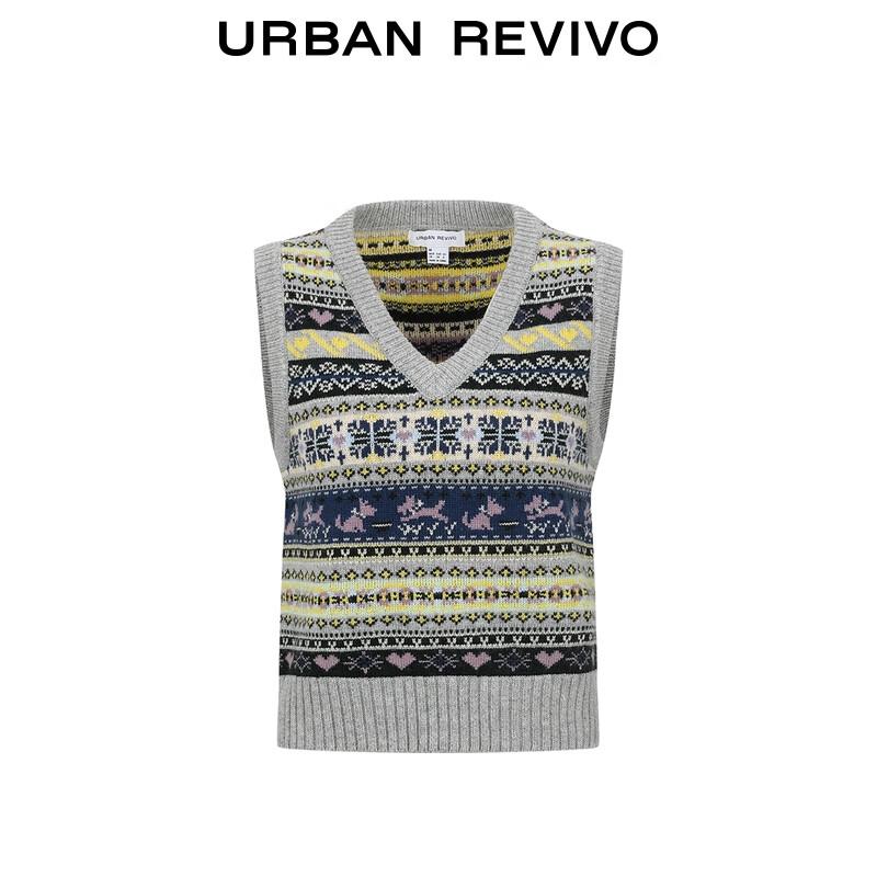 UR Damstickad Väst med Fair Isle-mönster i Jacquard