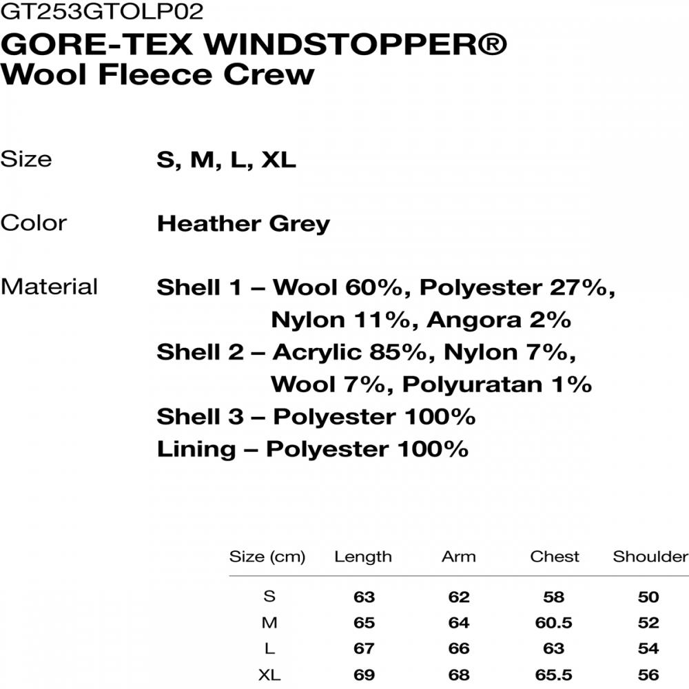 Thisisneverthat Gore Tex Windstopper Wool Fleece Crew Gt253gtolp02