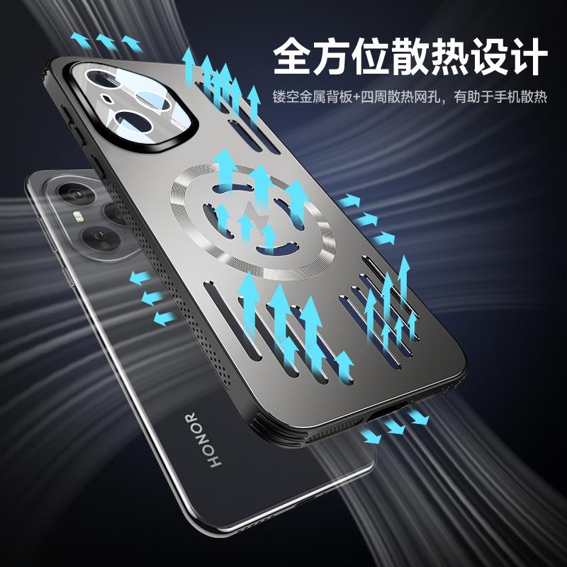 Applicable To Honor 400 Mobile Phone Case Aluminum Alloy Heat Dissipation Magnetic Attraction Honor X60Pro with Lens Film Anti-drop Protective Cover