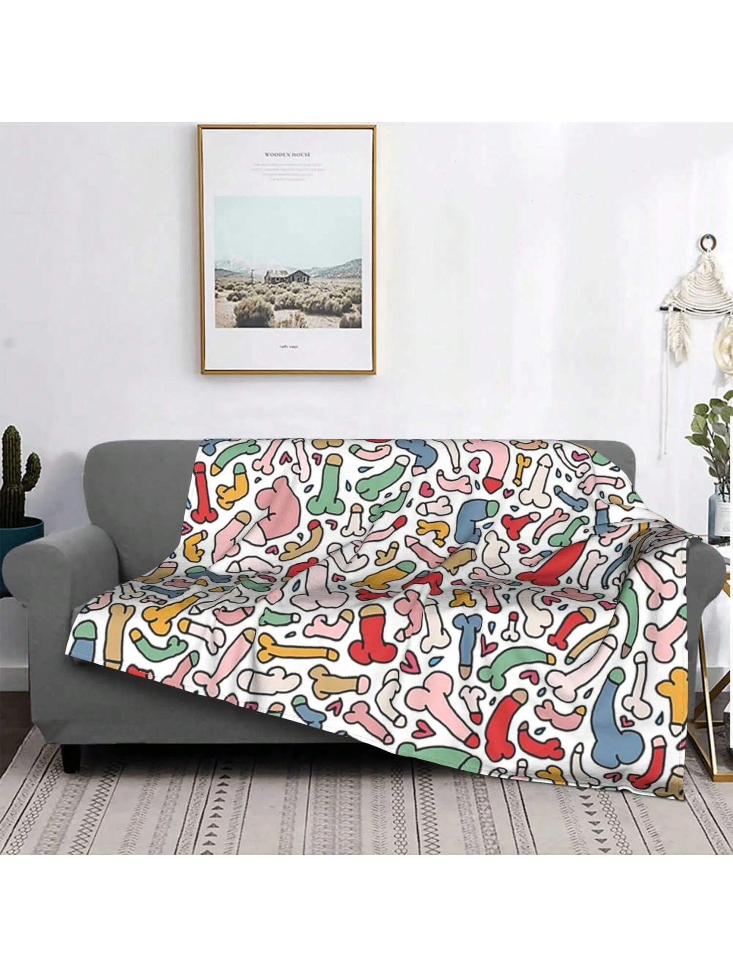 

Dick Colorful Blankets Super Soft Fleece Sofa Throw Blanket For Couch Bedding Outdoor Throws Bedspread Quilt 75X95CM сірий колір