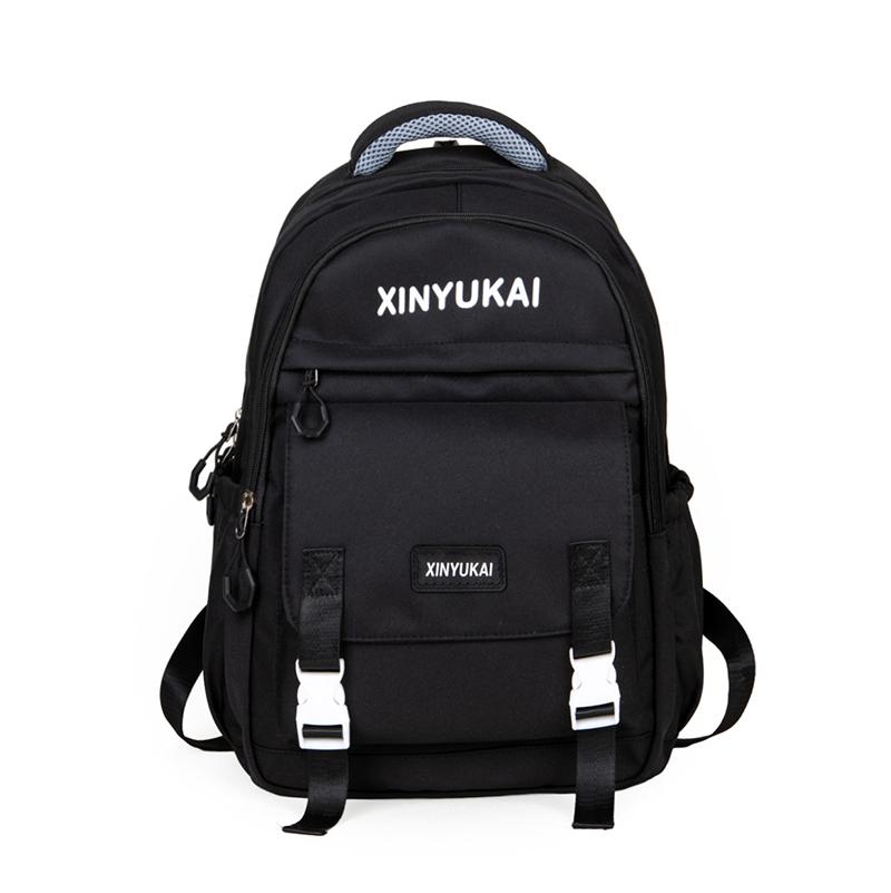 

Рюкзак для путешествий большой емкости, студенческий школьный рюкзак, однотонный женский рюкзак чёрный