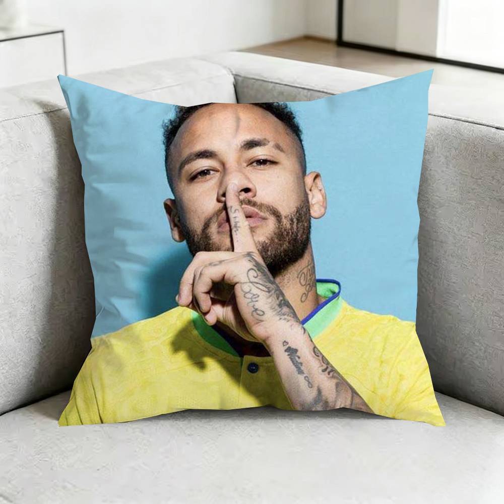 Football Sport NNeymarR Pillow Case Square DoubleSided Sofa Cushion Cover Bedroom Bedside Pillow Gift