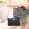Simple Atmospheric Chain, Small Square Bag, Small Fresh Rhombus Embroidered Shoulder Mobile Phone Bag, a Women's Bag.