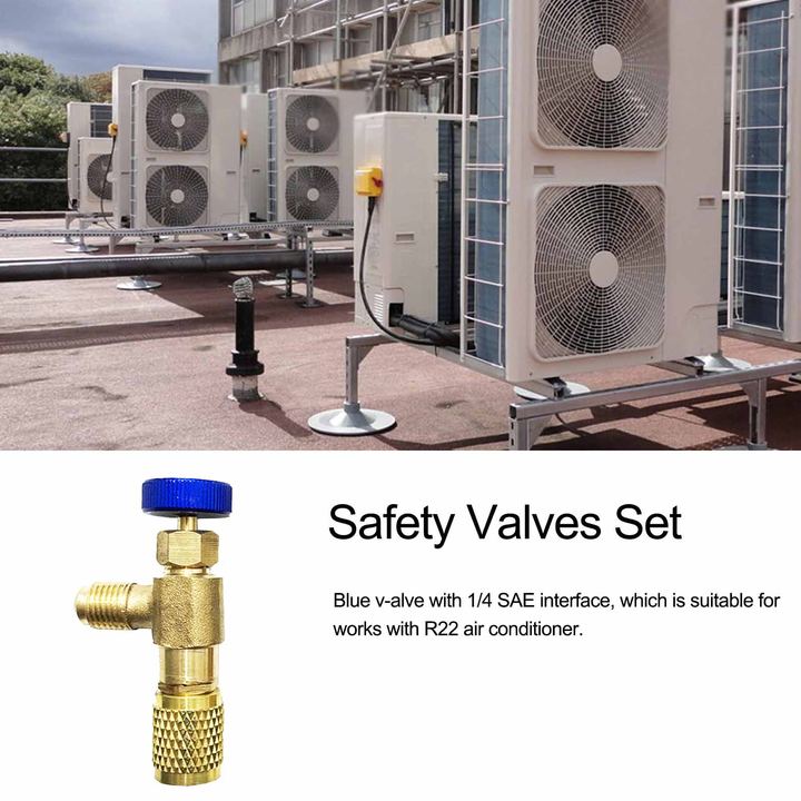 Copper Valve Set Air Conditioner Valve Air Conditioning Repair Gold Blue Robust Construction User-friendly Design