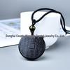 Natural Obsidian Mountain Ghost Pendant Keychain Charm Stone Jewelry