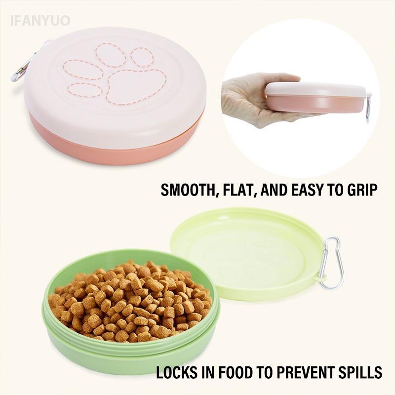 2-in-1 Portable Outdoor Pet Bowl Multifunction Travel Dog Cat Feeding Bowls With Lid for Camping Hiking Leakproof Pet Supplies