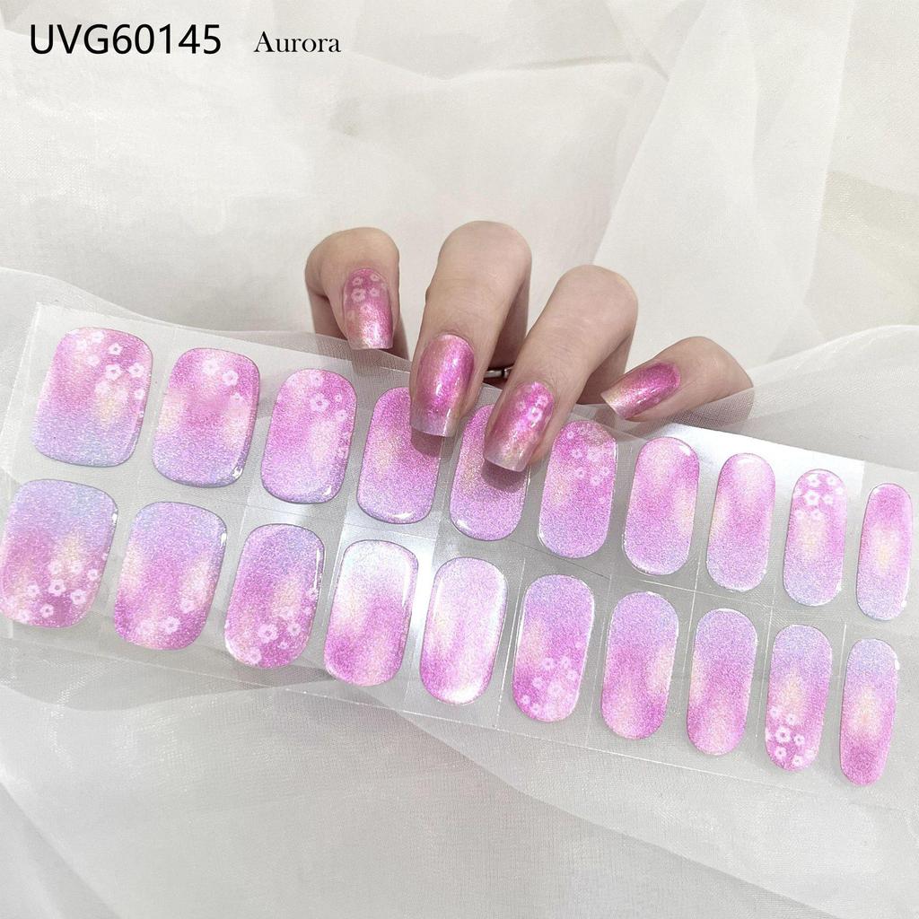 Transparent Nude UV Gel Nail Art Stickers: Semi-Cured, Semi-Baked Manicure Sheets