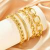 Vnox Stainless Steel Chain Bracelet For Women Girls Layered Charm Heart Statement Hand Jewelry Christmas Gifts