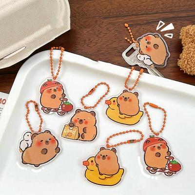 Acrylic Capybara Acrylic Keychain Cute Capibara Pendant Fashion Kapibara Bag Hanging  Kids