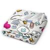 Custom Doctor Nurse Medical Flannel Fleece Blanket for Bed Sofa Soft Warm Lightweight Cozy Plush Throw Blankets for Home Nursery