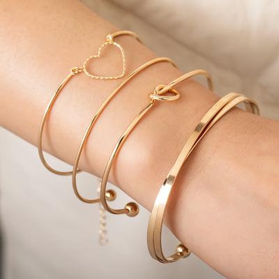 4pcs/set Love Knot Bracelet Heart Geometric Cross Bracelet