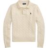 Polo Cable Knit Wool Polo Shirt Women Tops 211972132-001