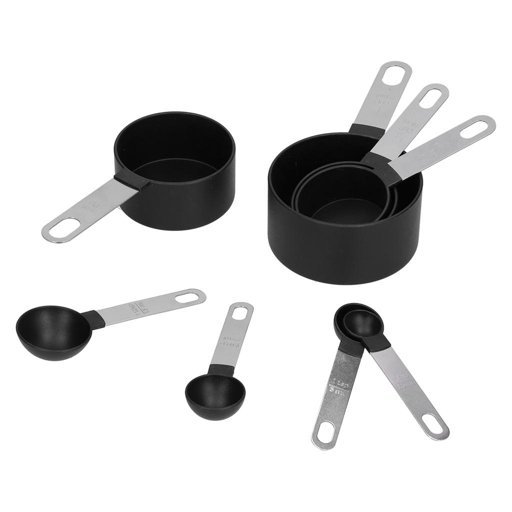 8Pcs Set Stainless Steel Measuring Cup Spoon with Handle Baking Tool for Home