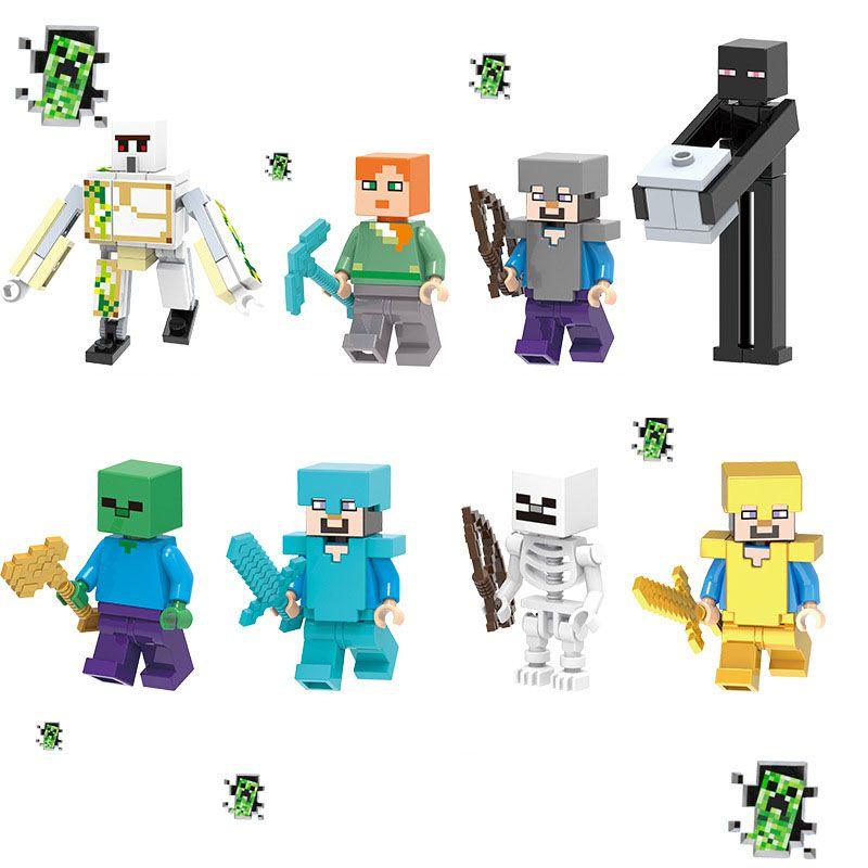 Figures Steve Minecraft Him Building Blocks Toys Bricks Children Birthday Gifts