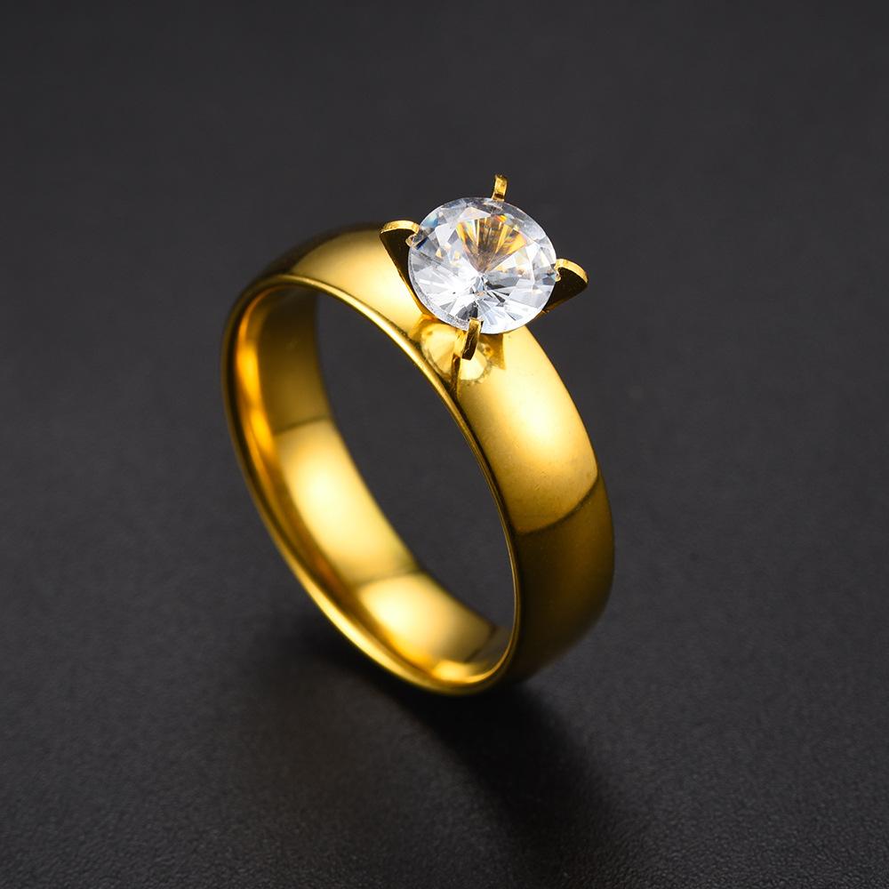 Vergoldeter Edelstahl Partnerring-Set für Frauen und Männer Verlobung Ehering Valentinstagsgeschenk