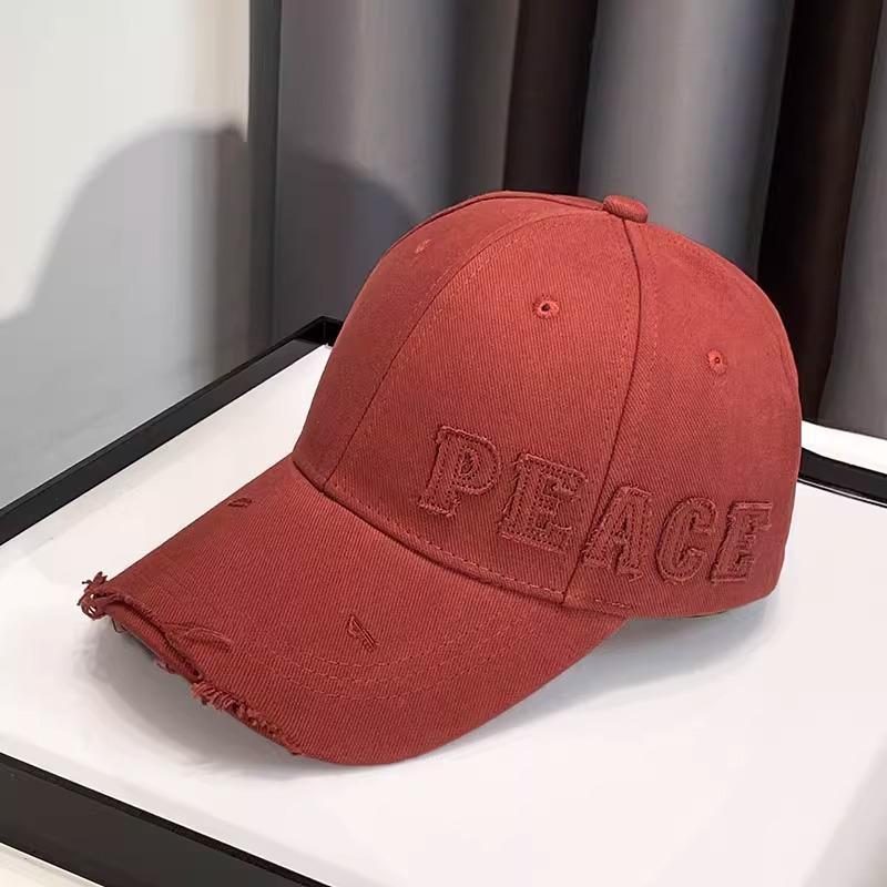 

Корейская версия писем Рваные старые письма Бейсболка Женская Модный бренд Универсальная Повседневная Маленькая Бейсболка с жестким верхом Мужская (54-58Cm) Adjustable