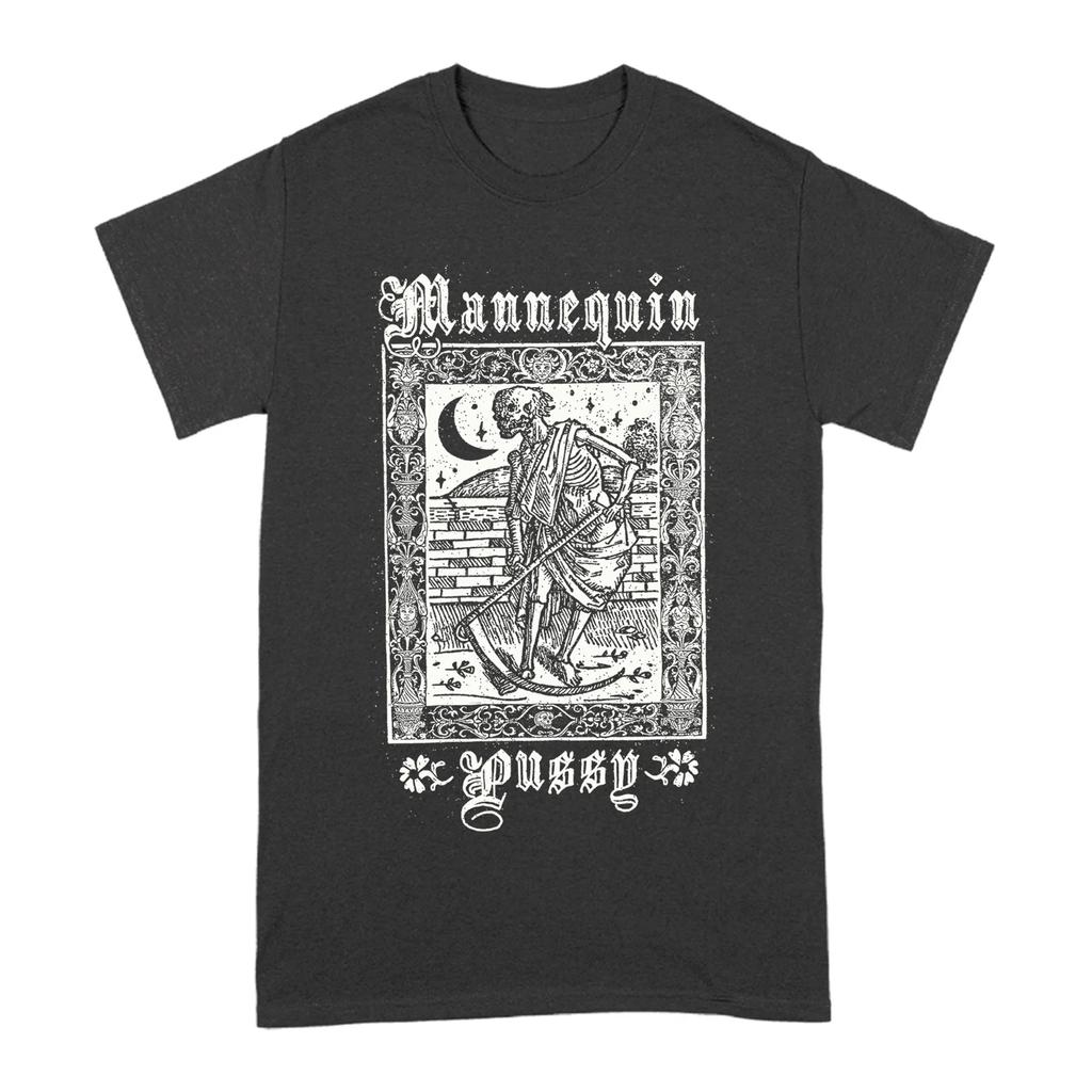 2026 Unisexnequin Pussy Rock Band Cotton Black Print Overszied Short Sleeves Unisex Women Unisex Clothing Hip Hop