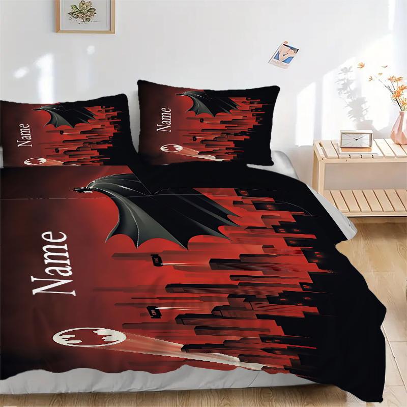 Custom Textile Batman Bedding 3 Piece Set HD Print Duvet Cover Pillowcases for Teens Adult Bedroom Decoration